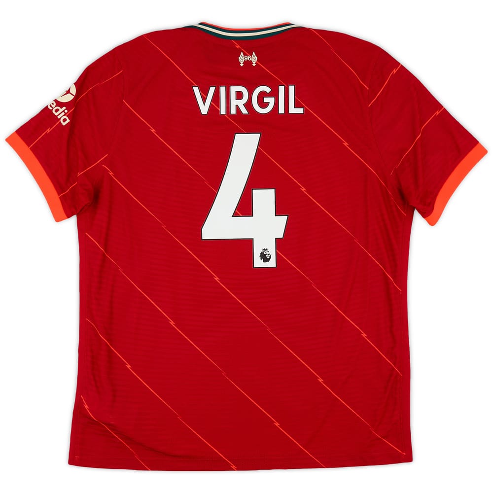 2021-22 Liverpool Authentic Home Shirt Virgil #4 - 9/10 - (XL)