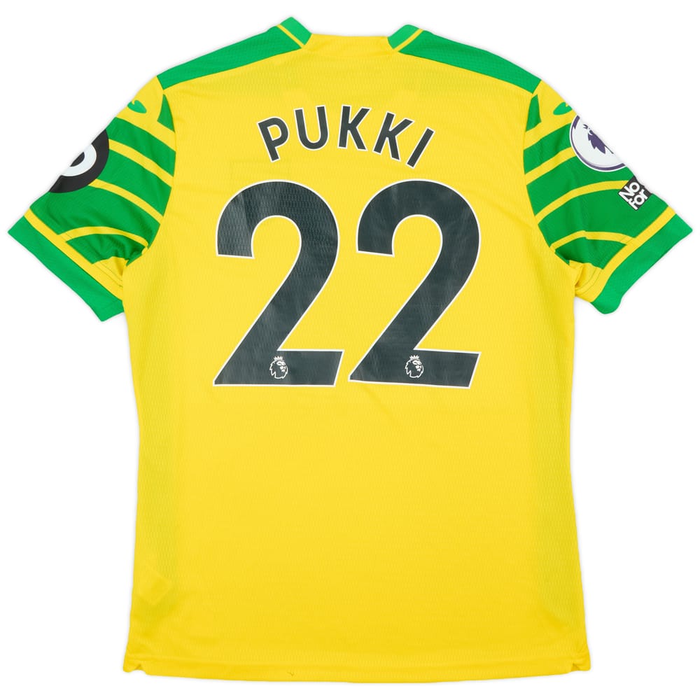 2021-22 Norwich Match Issue Home Shirt Pukki #22