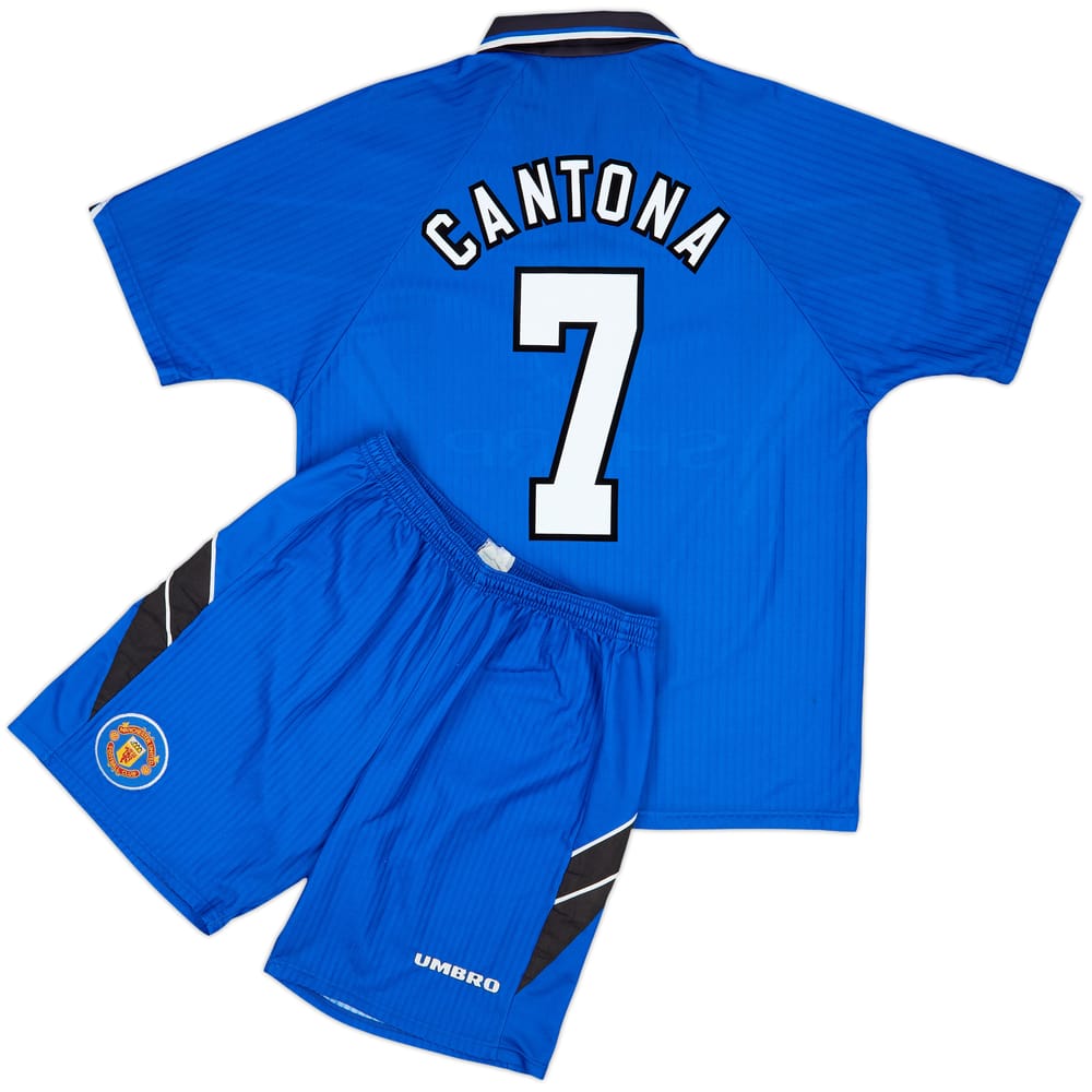 1996-98 Manchester United Third Shirt & Shorts Cantona #7 - 8/10 - (L)