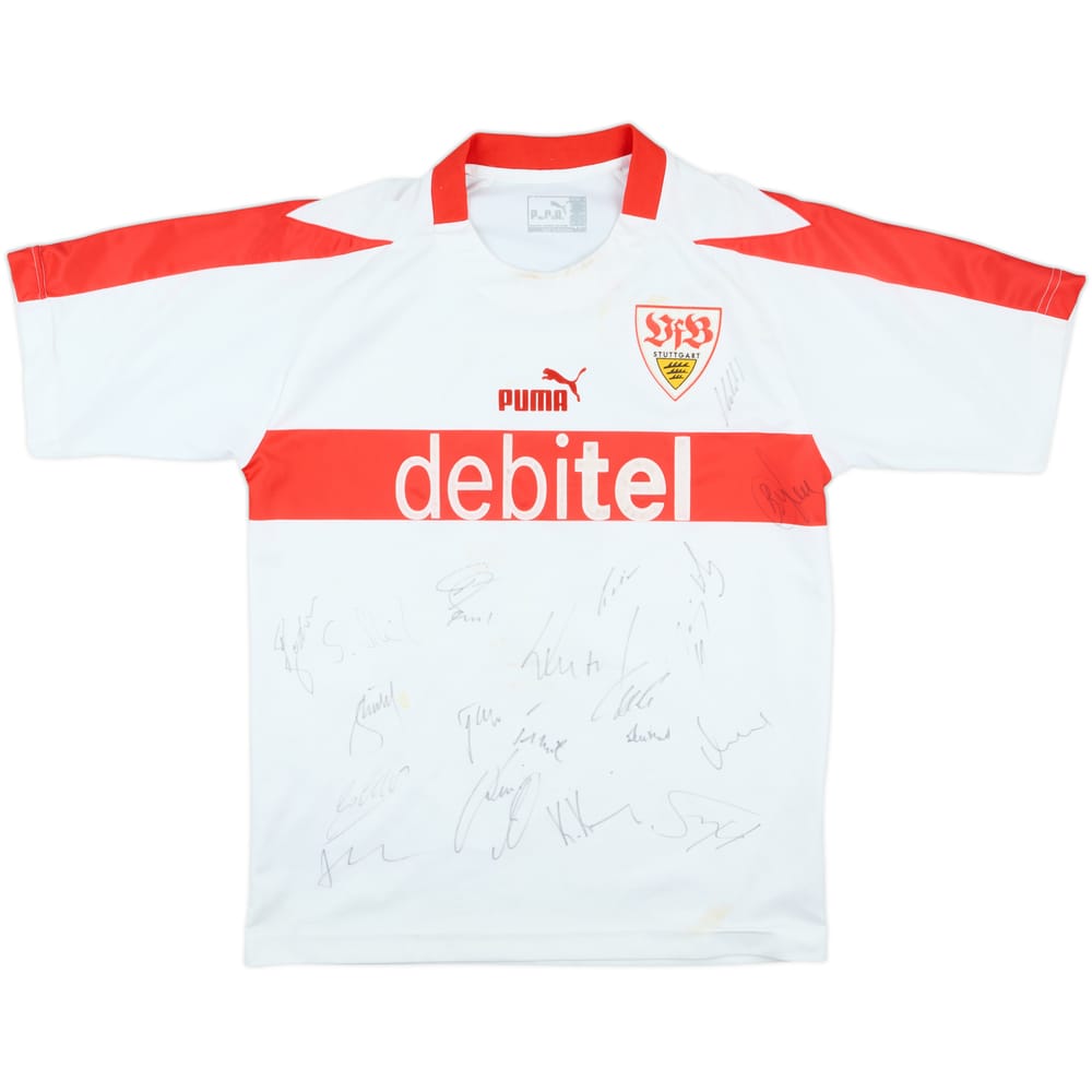 2002-03 Stuttgart Match Issue Squad Signed Home Shirt #18