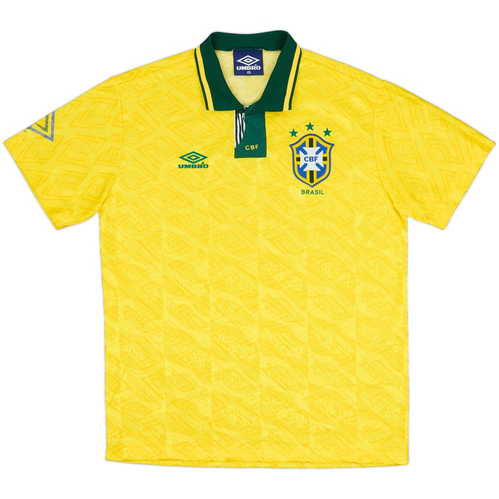 1991-93 Brazil Home Shirt - 8/10 - (L)