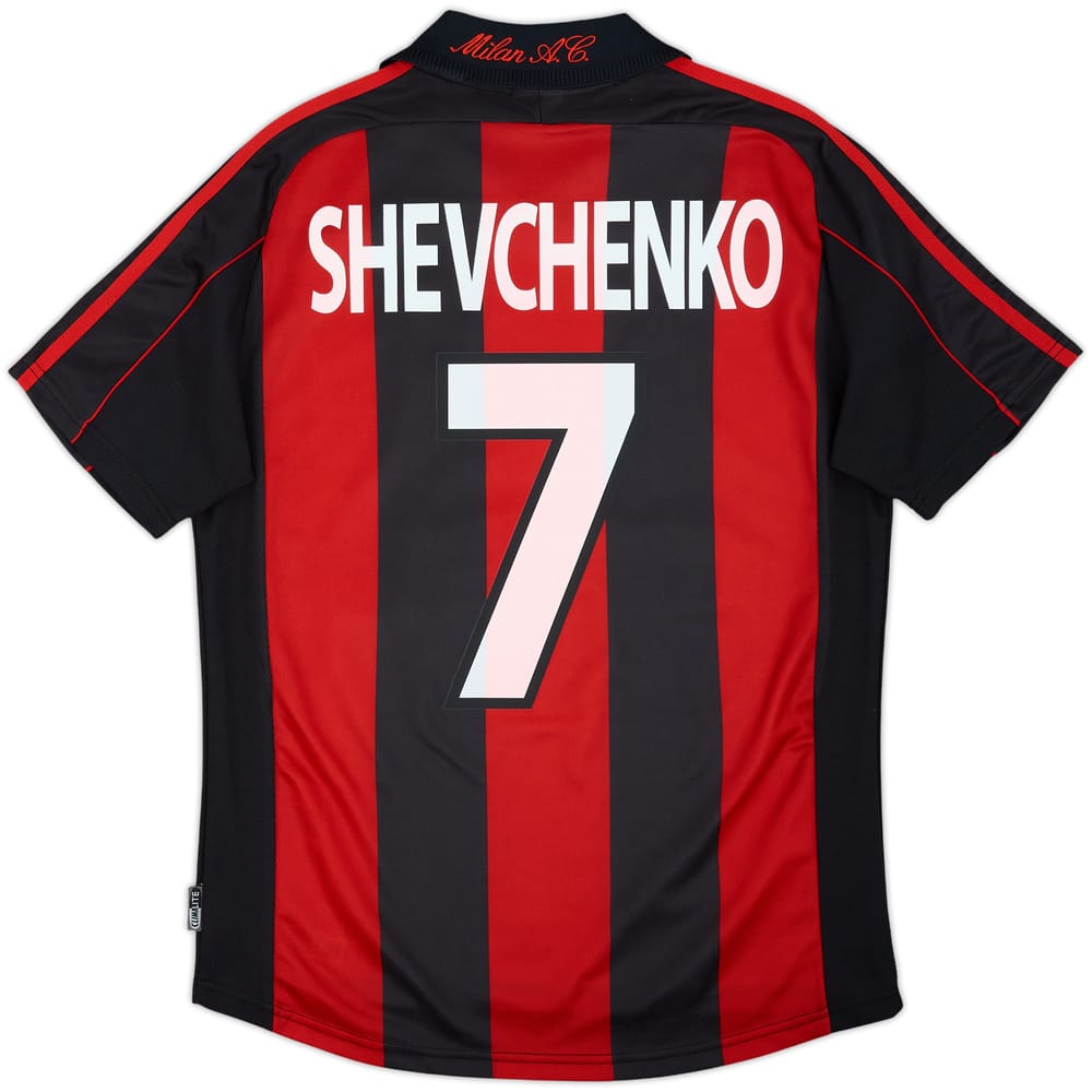 2000-02 AC Milan Home Shirt Shevchenko #7 - 5/10 - (XL.Boys)