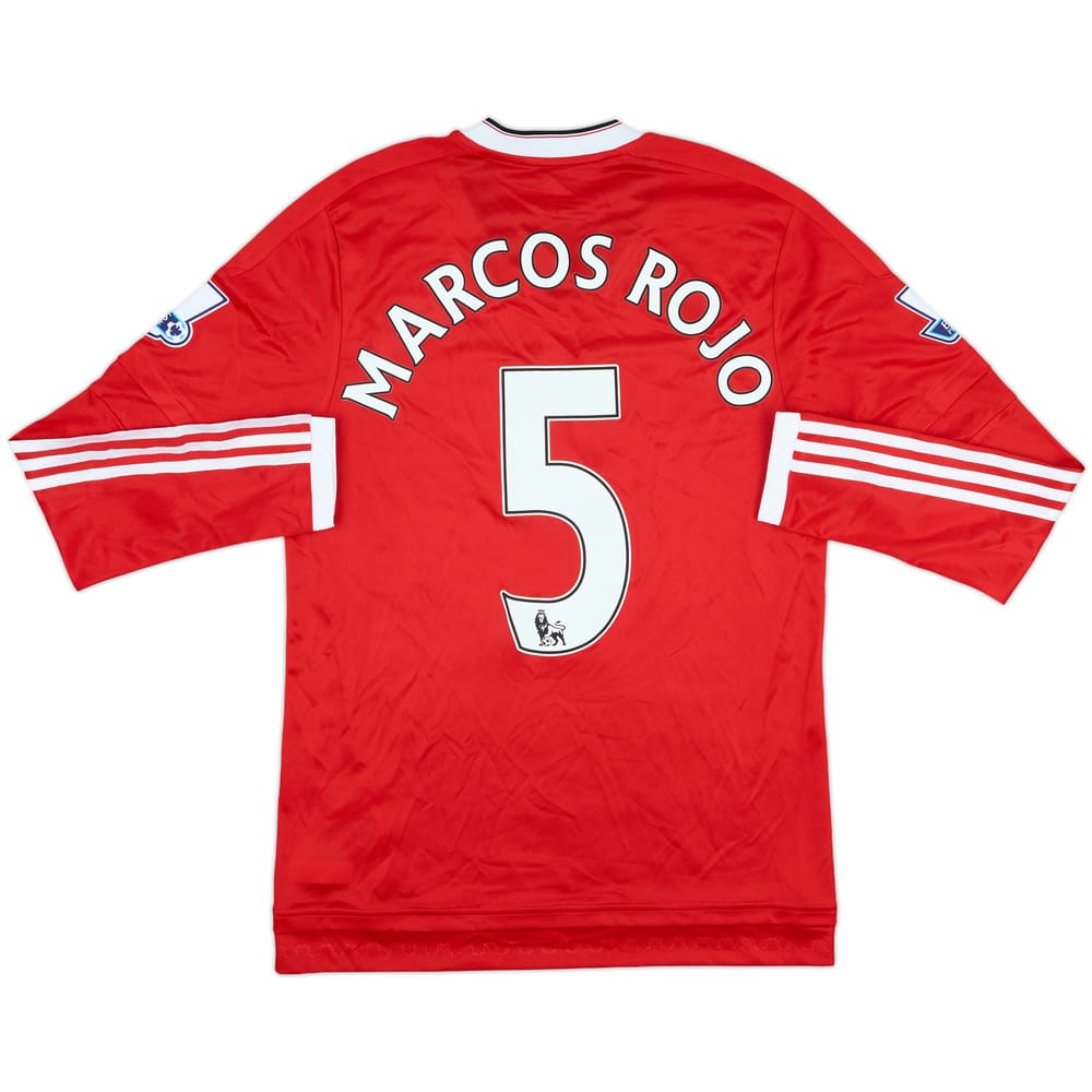 2015-16 Manchester United Match L/S Issue Home Shirt Marcos Rojo #5