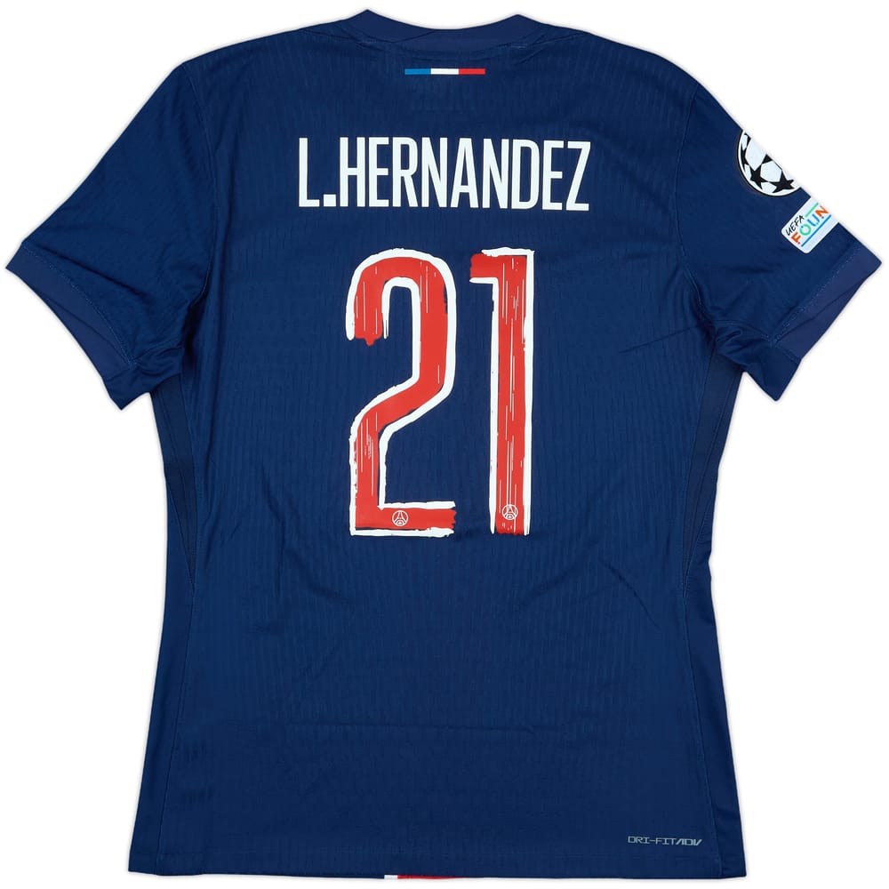 2024-25 Paris Saint-Germain Match Issue Champions League Home Shirt L. Hernandez #21