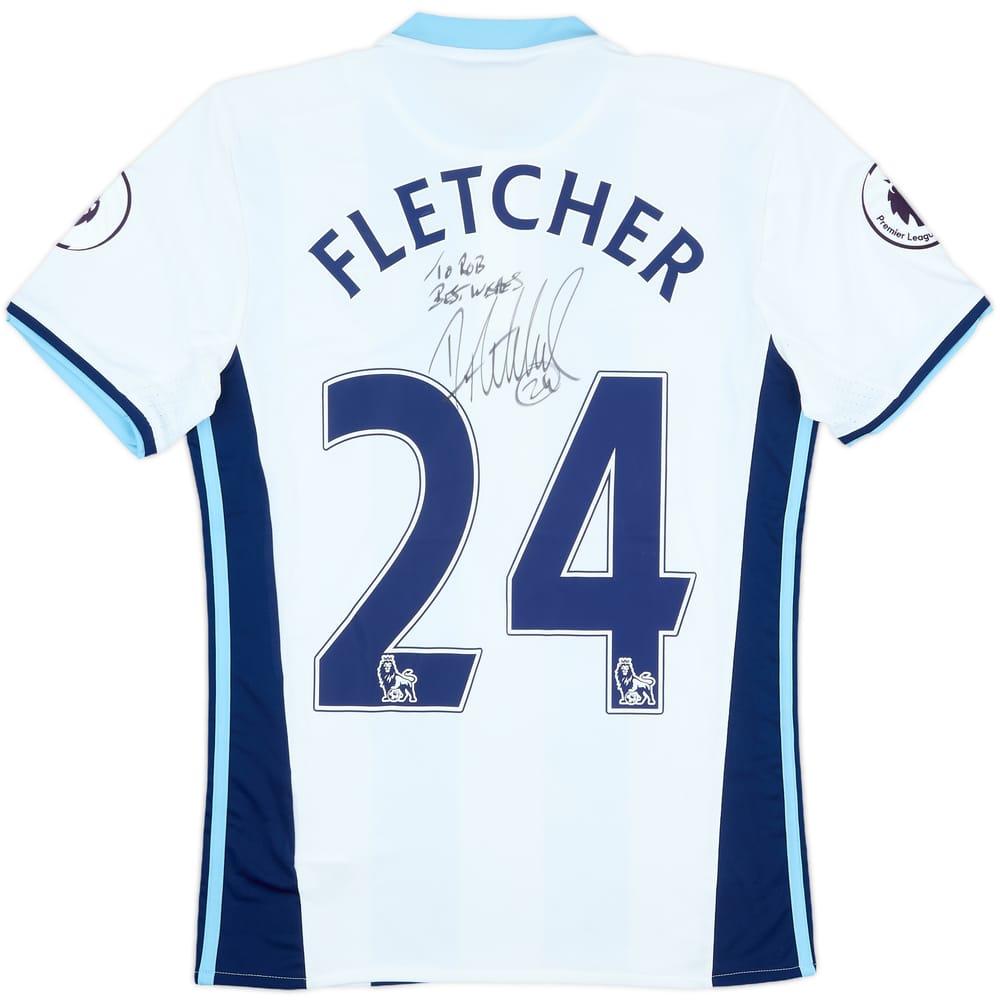 2016-17 West Brom Match Issue Signed Home Shirt Fletcher #24