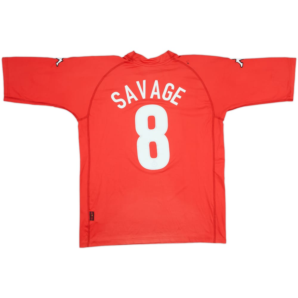 2000-01 Wales Signed Home Shirt Savage #8 - 7/10 - (XL)