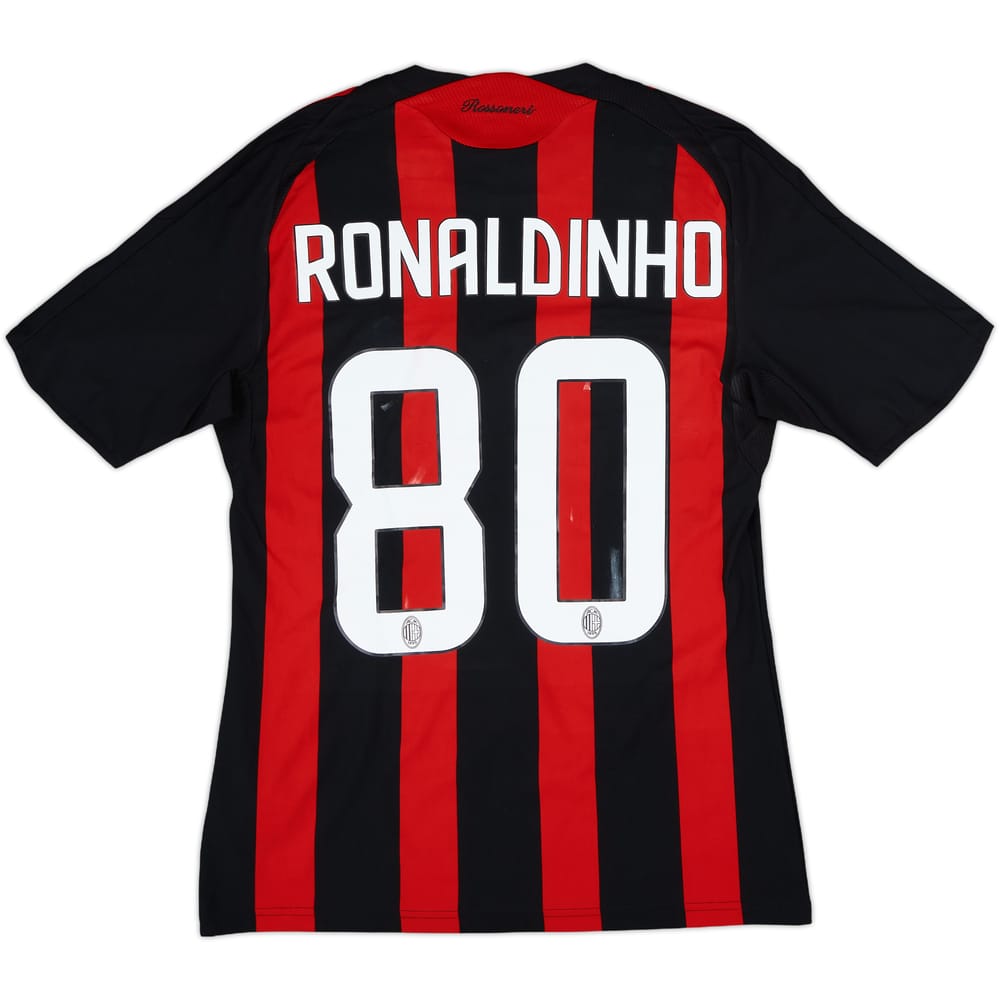 2008-09 AC Milan Home Shirt Ronaldinho #80 - 6/10 - (S)