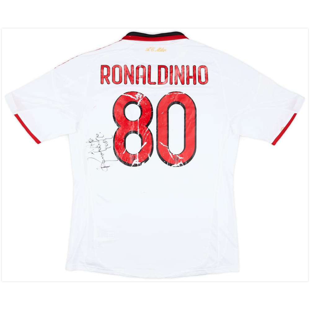 2009-10 AC Milan Signed Away Shirt Ronaldinho #80 - 4/10 - (L)