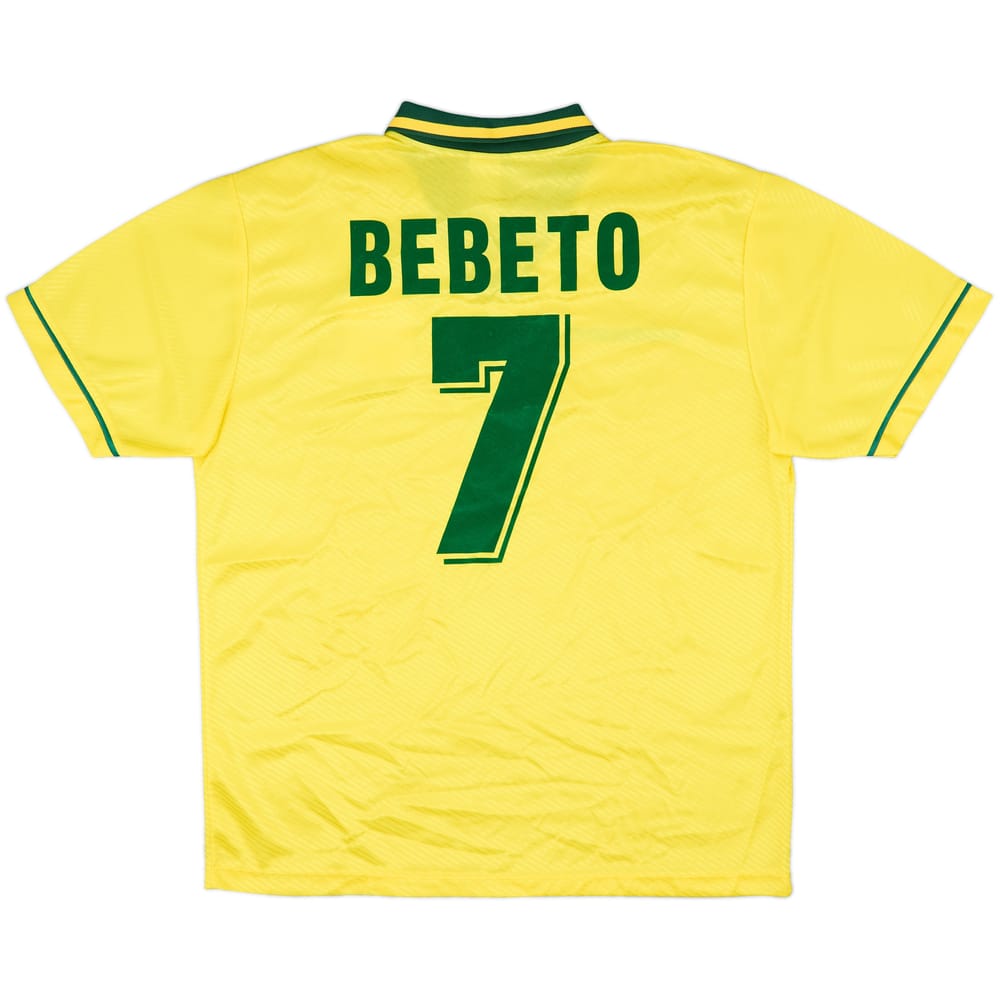 1994 Brazil Home Shirt Bebeto #7 - 8/10 - (XL)