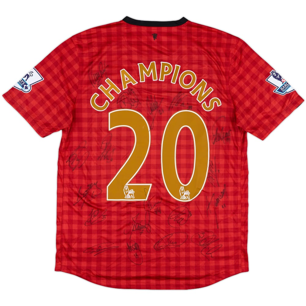 2012-13 Manchester United Squad Signed Home Shirt Champions #20