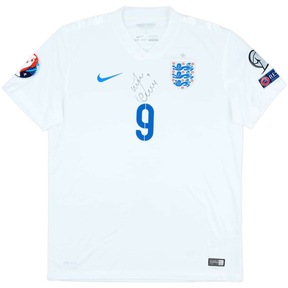 2014-15 England Signed Home Shirt Vardy #9