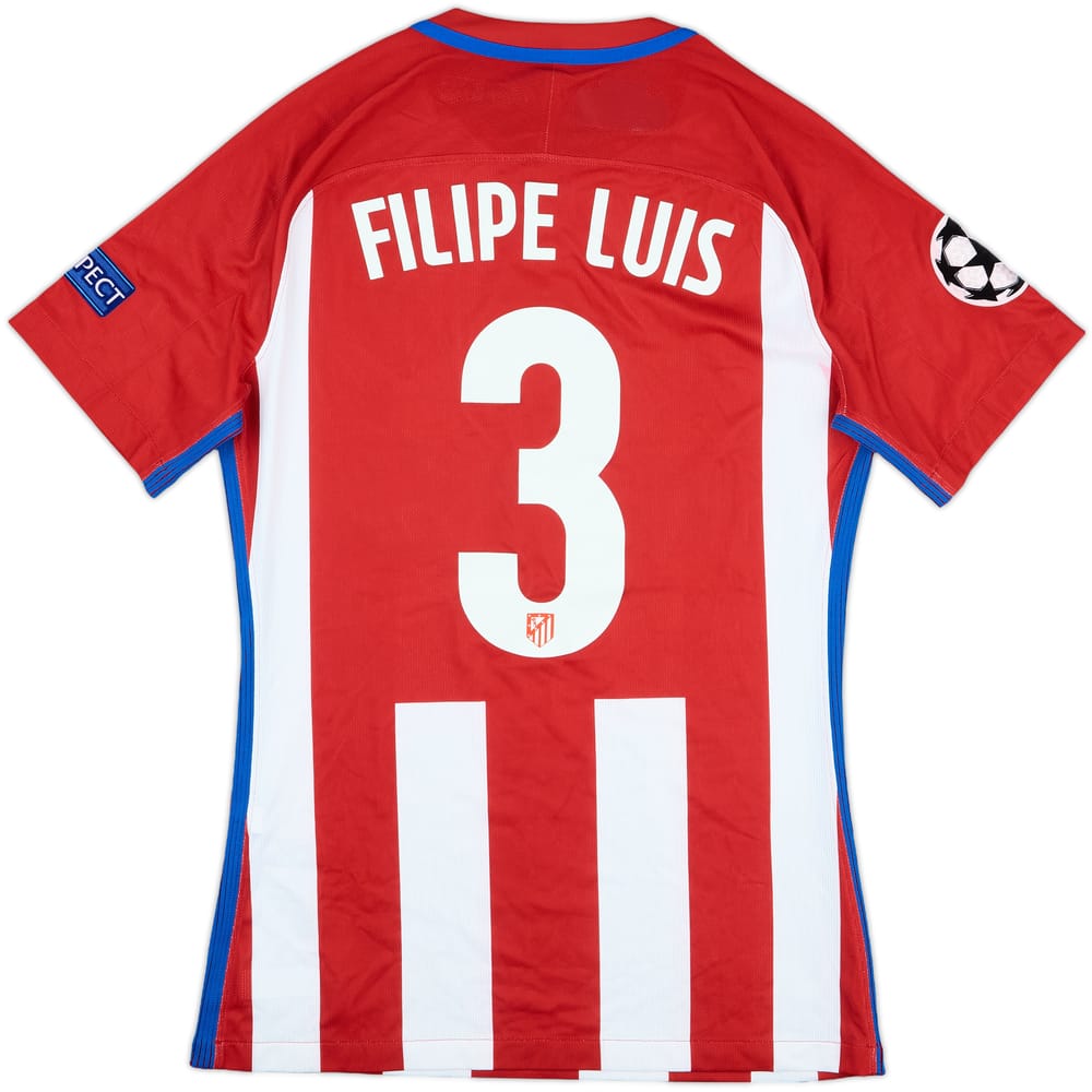 2016-17 Atletico Madrid Match Issue Champions League Home Shirt Filipe Luís #3