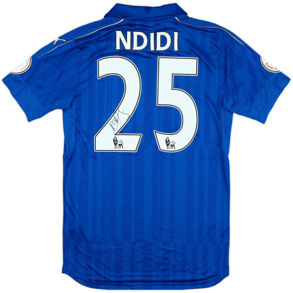 2016-17 Leicester Match Issue Signed Home Shirt Ndidi #25