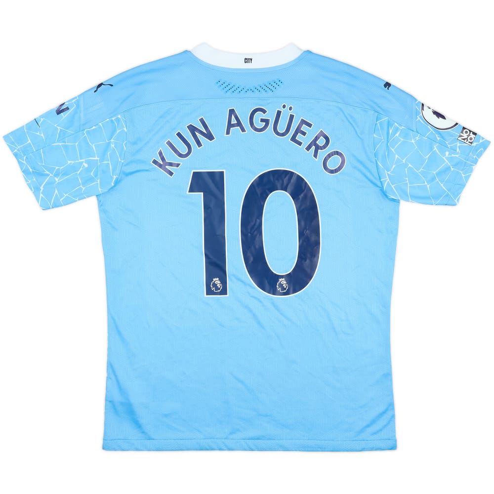 2020-21 Manchester City Match Issue Home Shirt Kun Aguero #10
