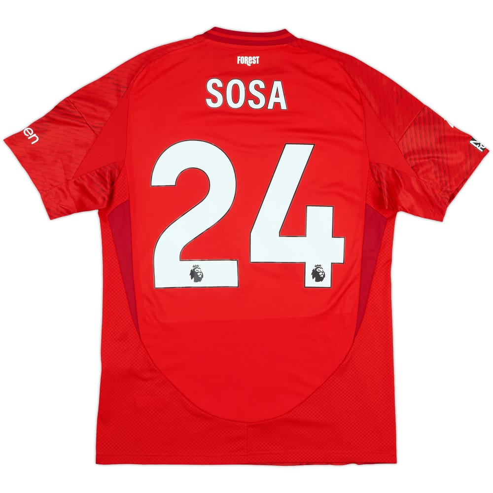 2024-25 Nottingham Forest Match Issue Home Shirt Sosa #24