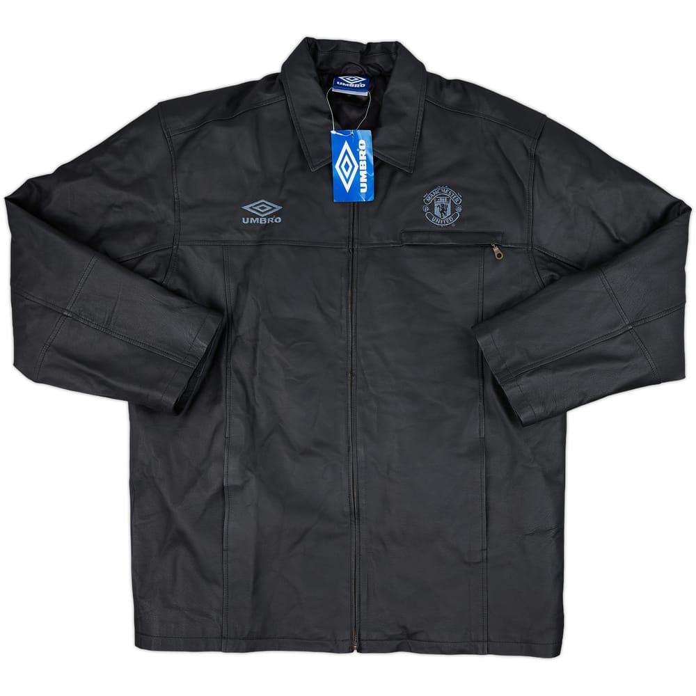 1994-96 Manchester United Umbro Leather Bomber Jacket (L)