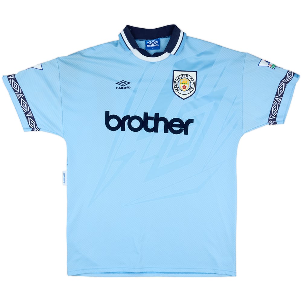 1993-95 Manchester City Player Issue Home Shirt - 8/10 - (XL)
