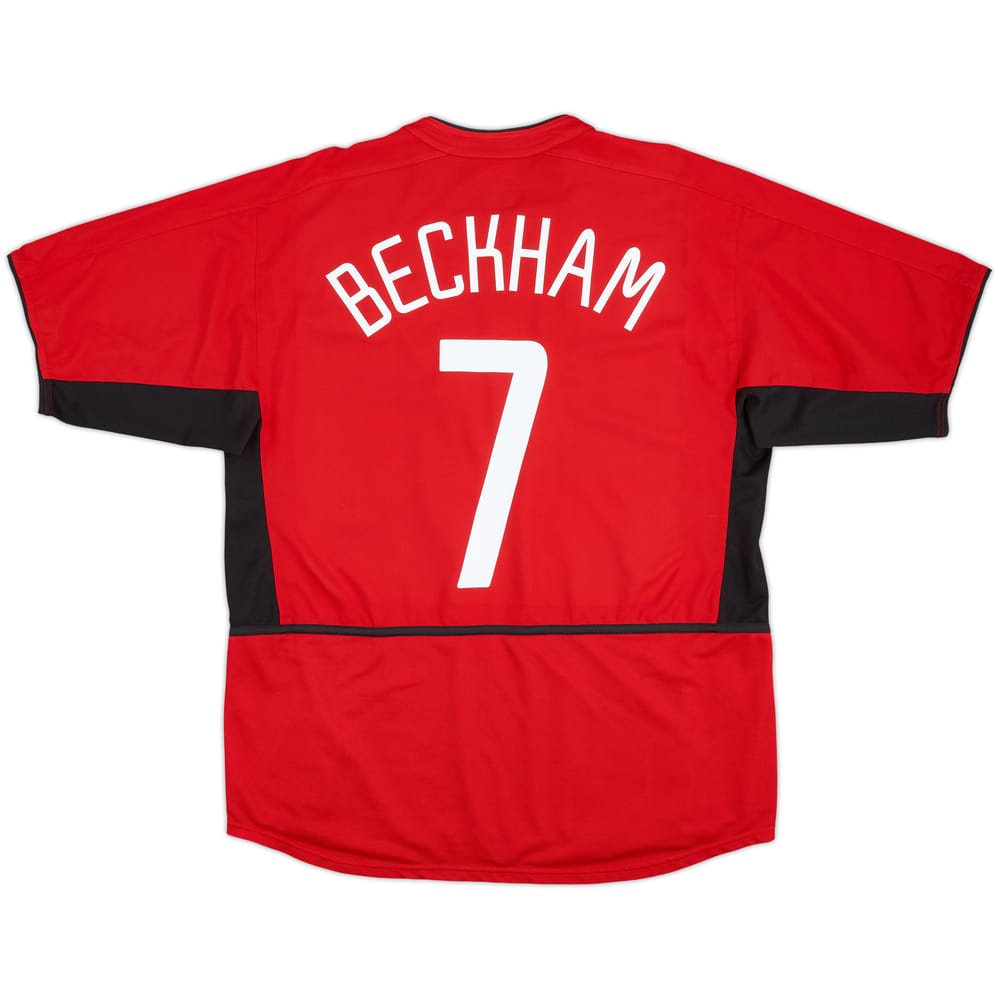 2002-04 Manchester United Home Shirt Beckham #7 - 8/10 - (L)