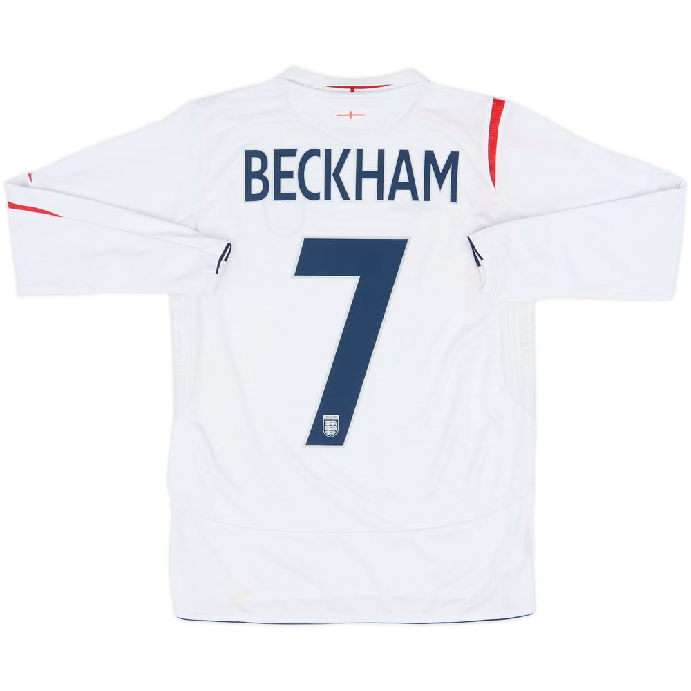 2005-07 England Home Shirt Beckham #7 - 7/10 - (XL.Boys)