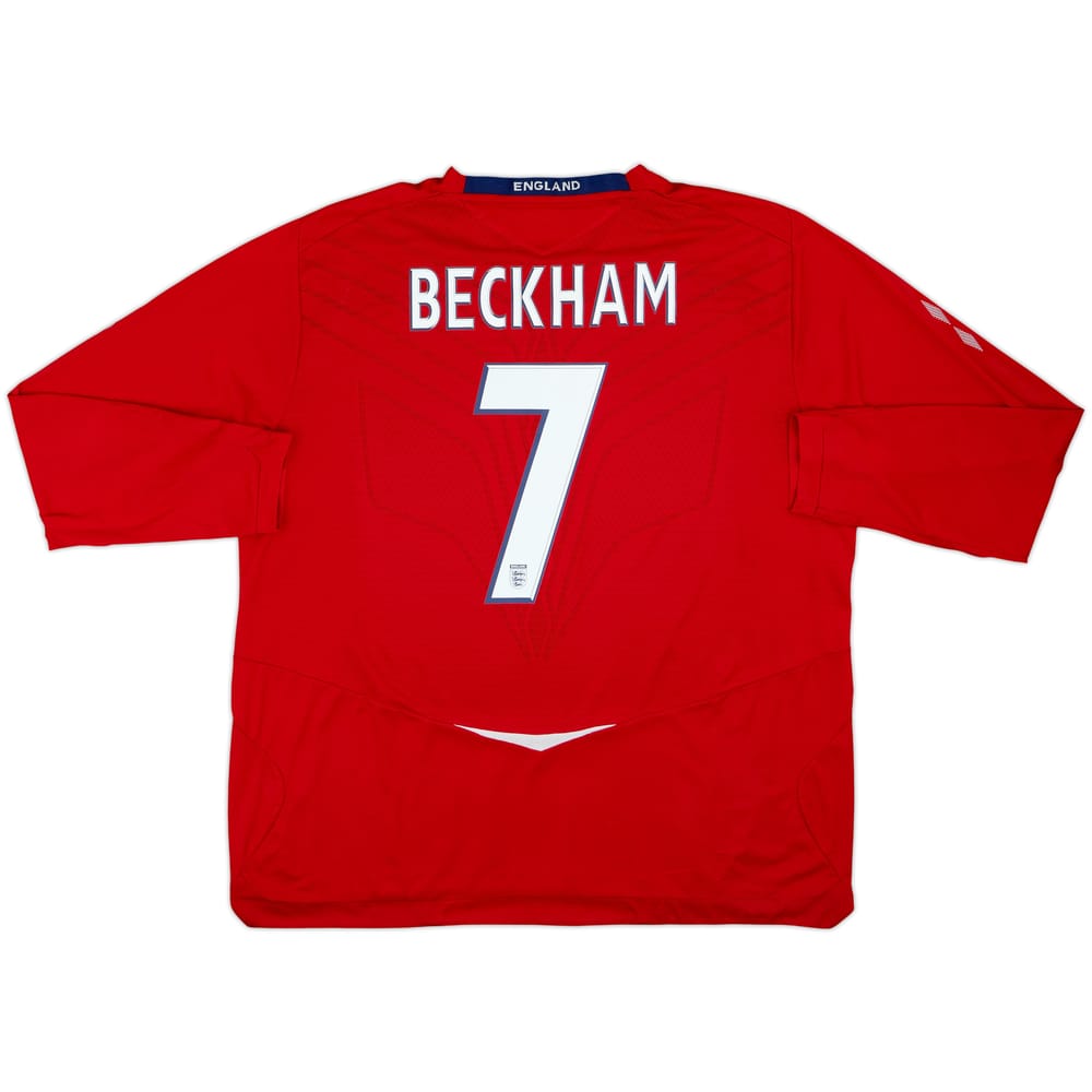 2008-10 England Away L/S Shirt Beckham #7 - 8/10 - (3XL)