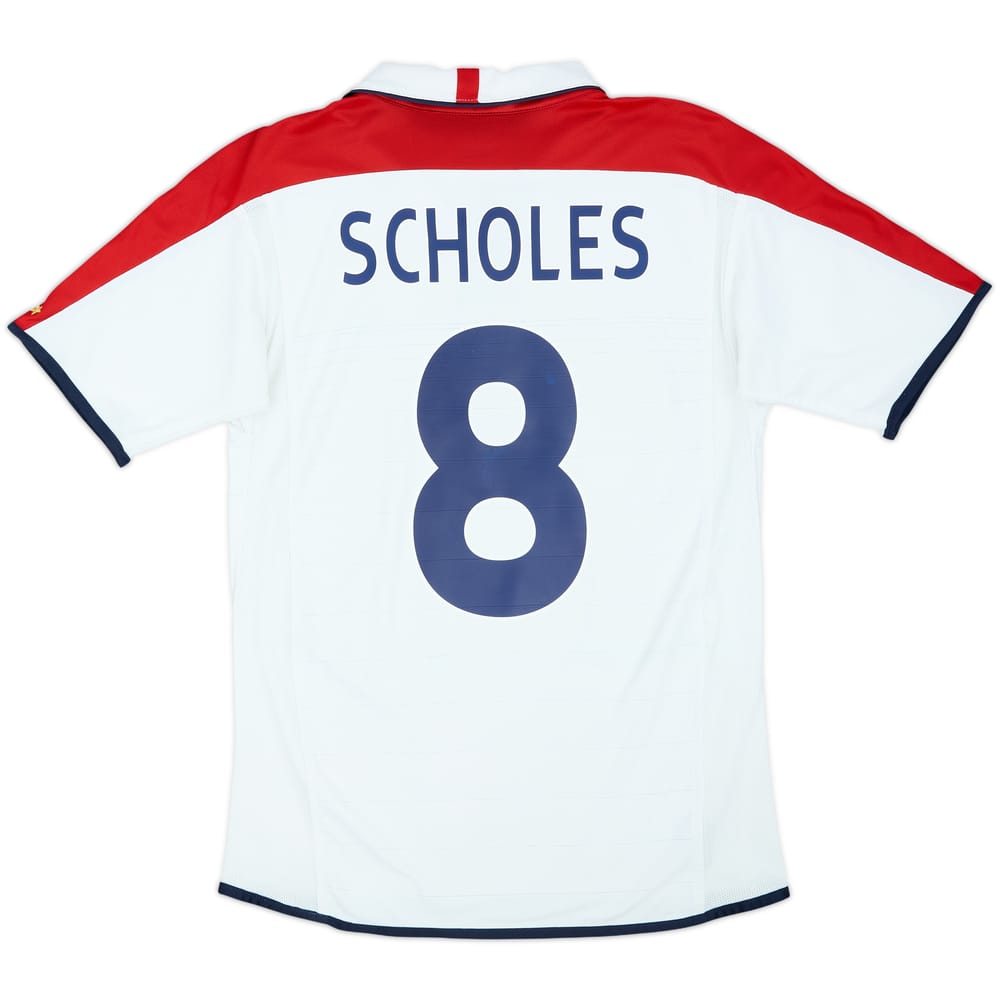 2003-05 England Home Shirt Scholes #8 - 5/10 - (S)
