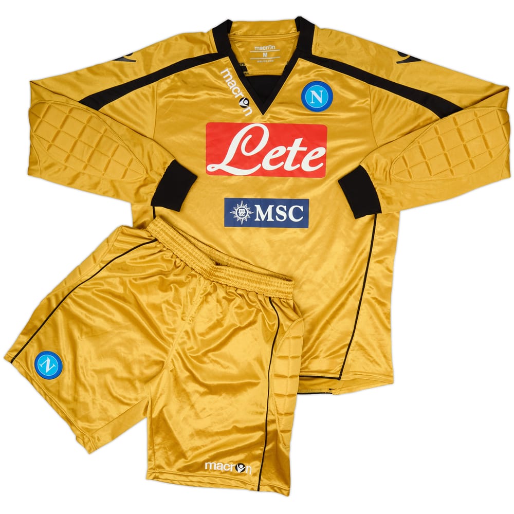 2009-10 Napoli Gold GK Shirt and Shorts - 7/10 - (M)