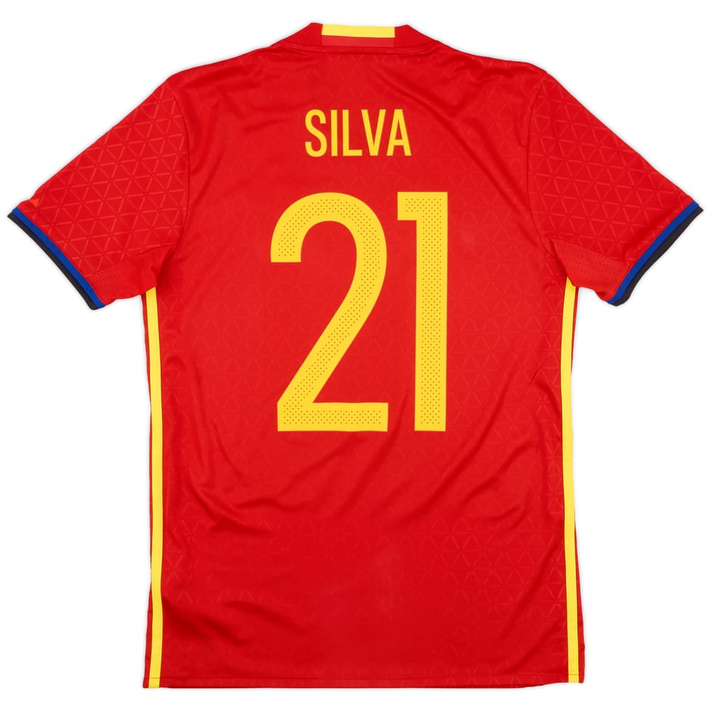 2016-17 Spain Home Shirt Silva #21 - 10/10 - (S)