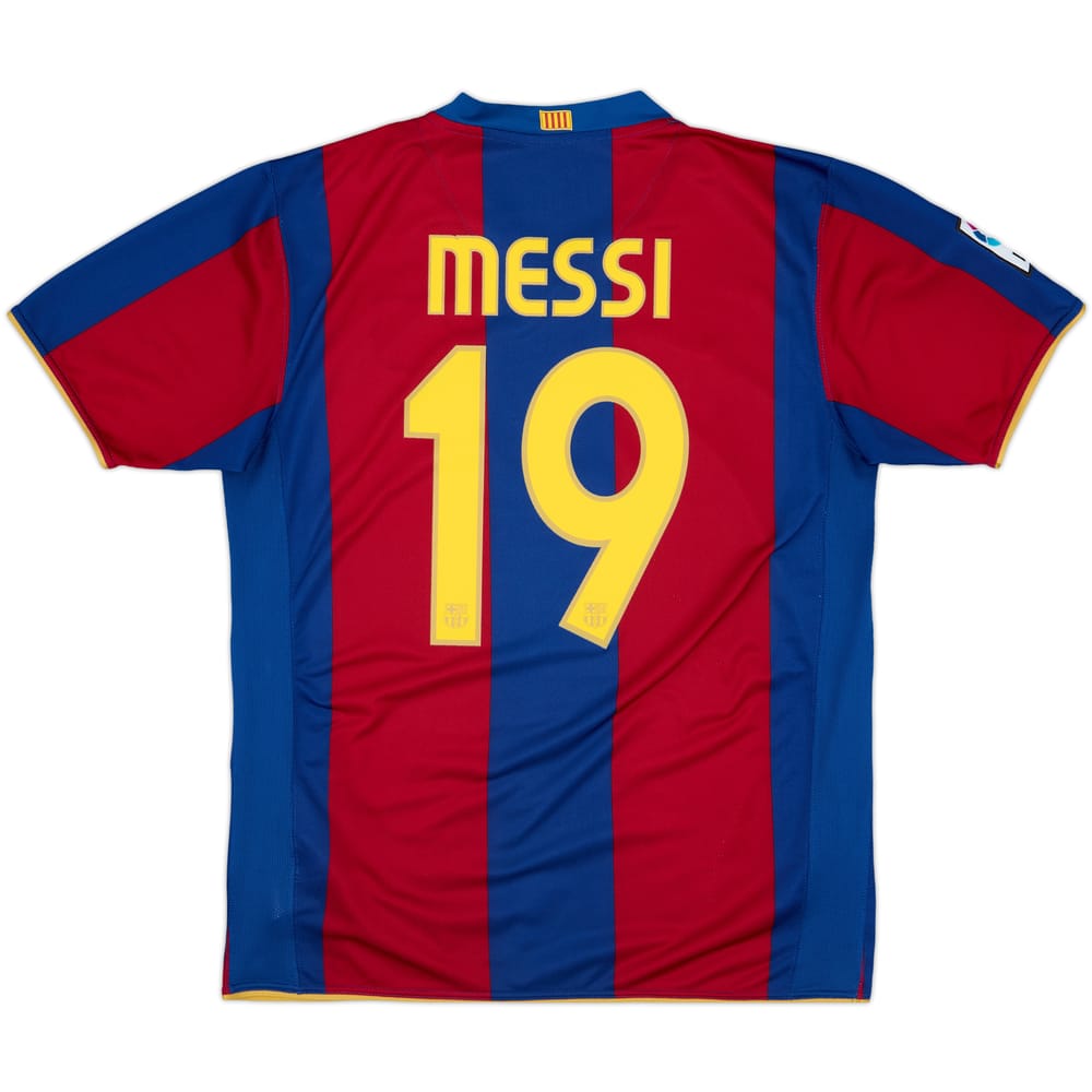 2007-08 Barcelona Home Shirt Messi #19 - 8/10 - (L)