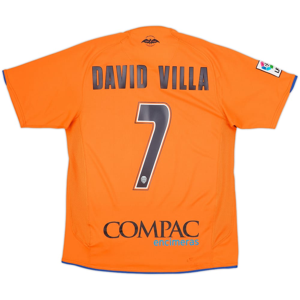 2007-08 Valencia Away Shirt David Villa #7 - 8/10 - (S)