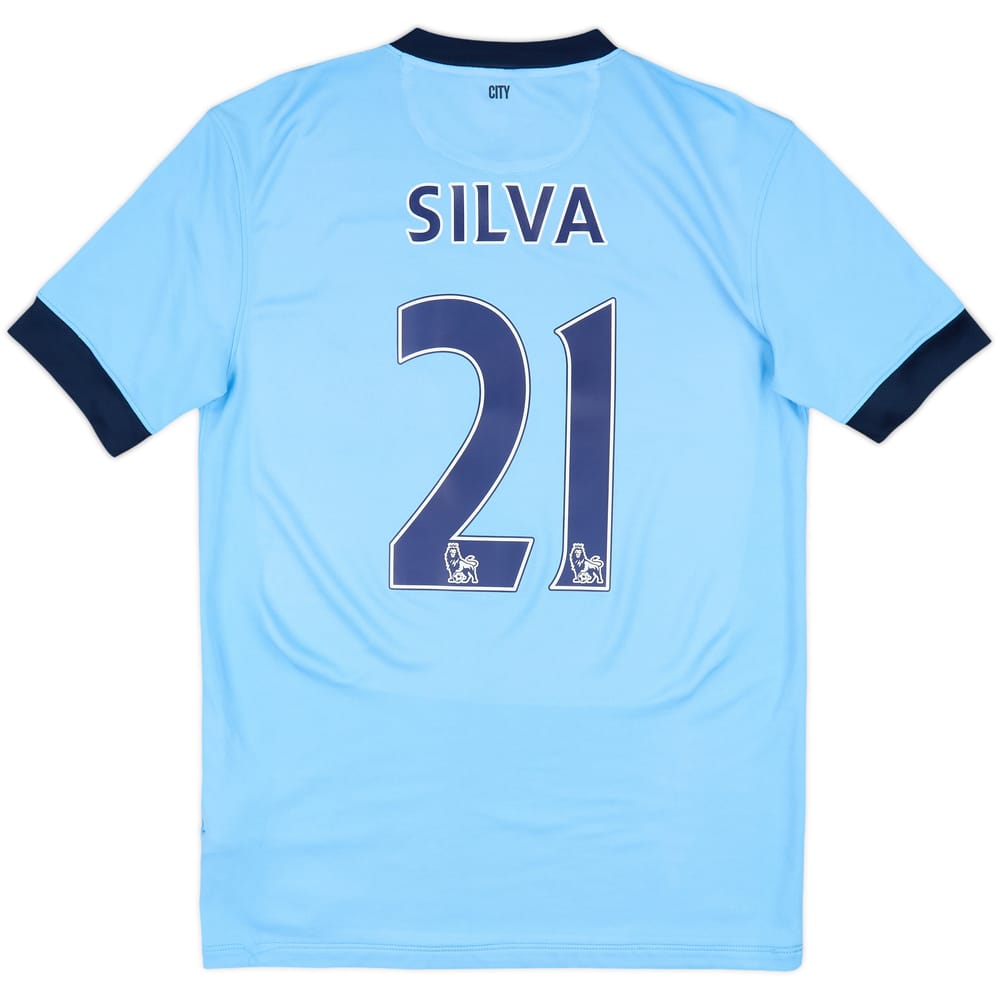 2014-15 Manchester City Home Shirt Silva #21 - 7/10 - (M)
