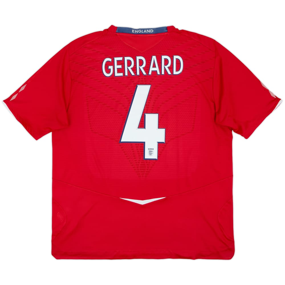 2008-10 England Away Shirt Gerrard #4 - 6/10 - (XXL)