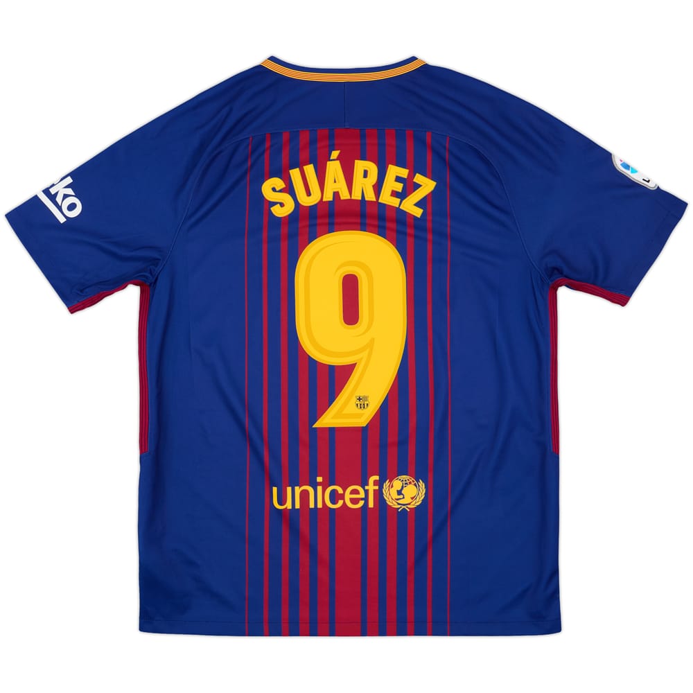 2017-18 Barcelona Home Shirt Suarez #9 - 10/10 - (L)