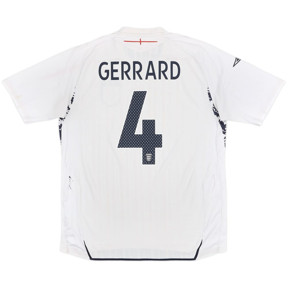 2007-09 England Home Shirt Gerrard #4 - 7/10 - (XL)