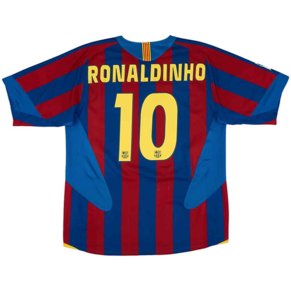 2005-06 Barcelona Home Shirt Ronaldinho #10 - 8/10 - (XL)