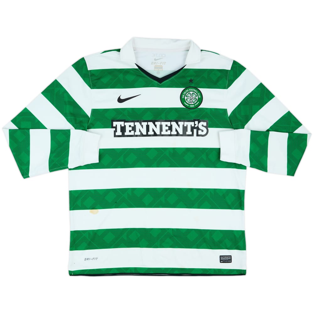 2010-12 Celtic Home L/S Shirt - 6/10 - (L)