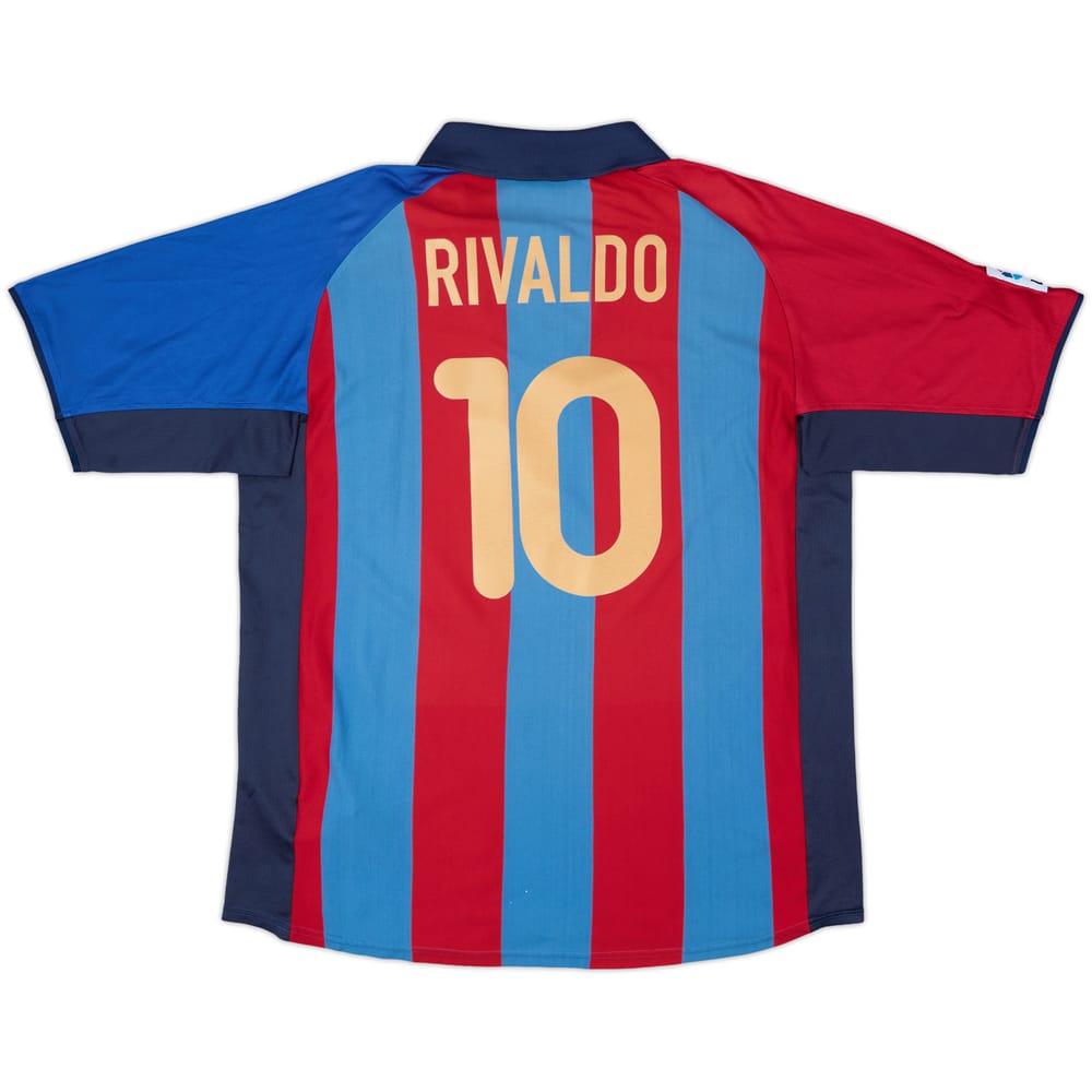 2001-02 Barcelona Home Shirt Rivaldo #10 - 8/10 - (XL)
