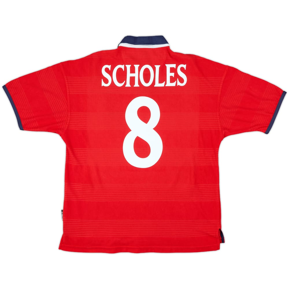 1999-01 England Away Shirt Scholes #8 - 9/10 - (M)
