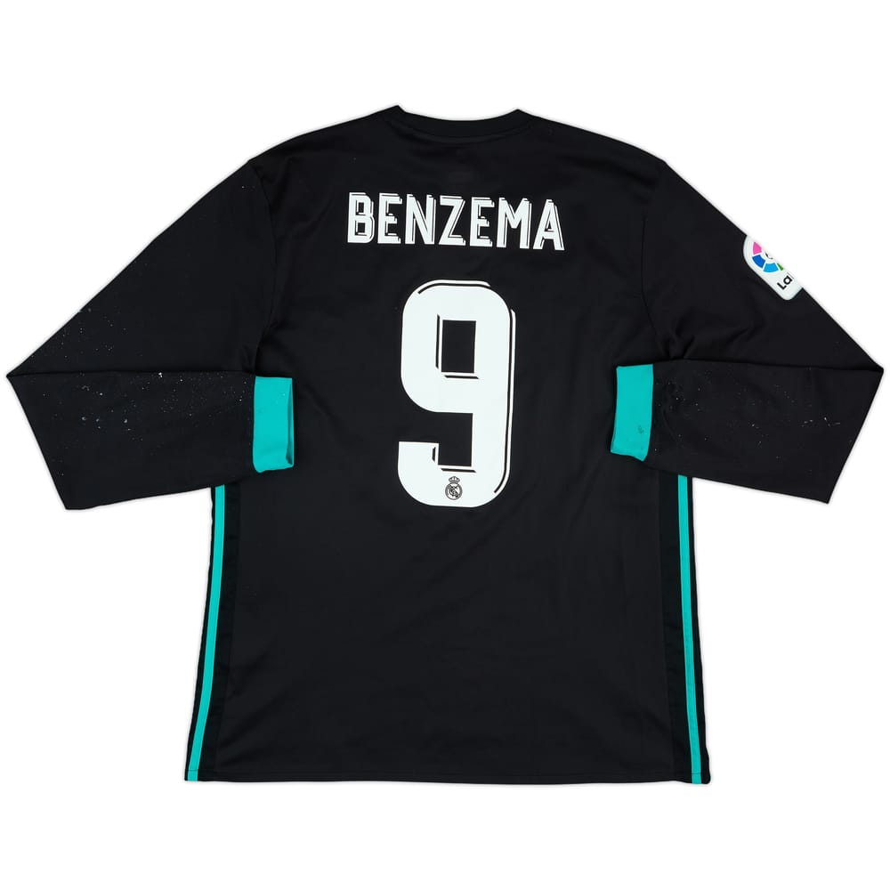 2017-18 Real Madrid Away L/S Shirt Benzema #9 - 4/10 - (L)