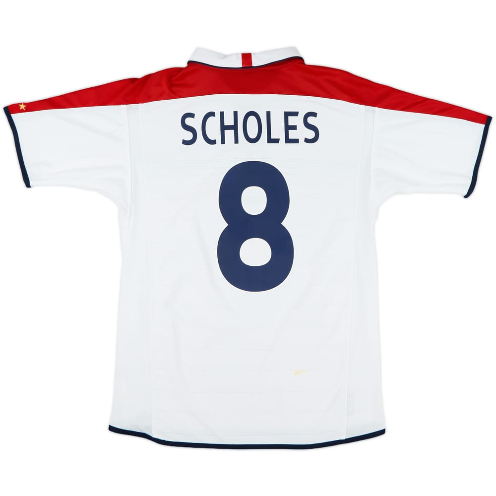 2003-05 England Home Shirt Scholes #8 - 7/10 - (M)
