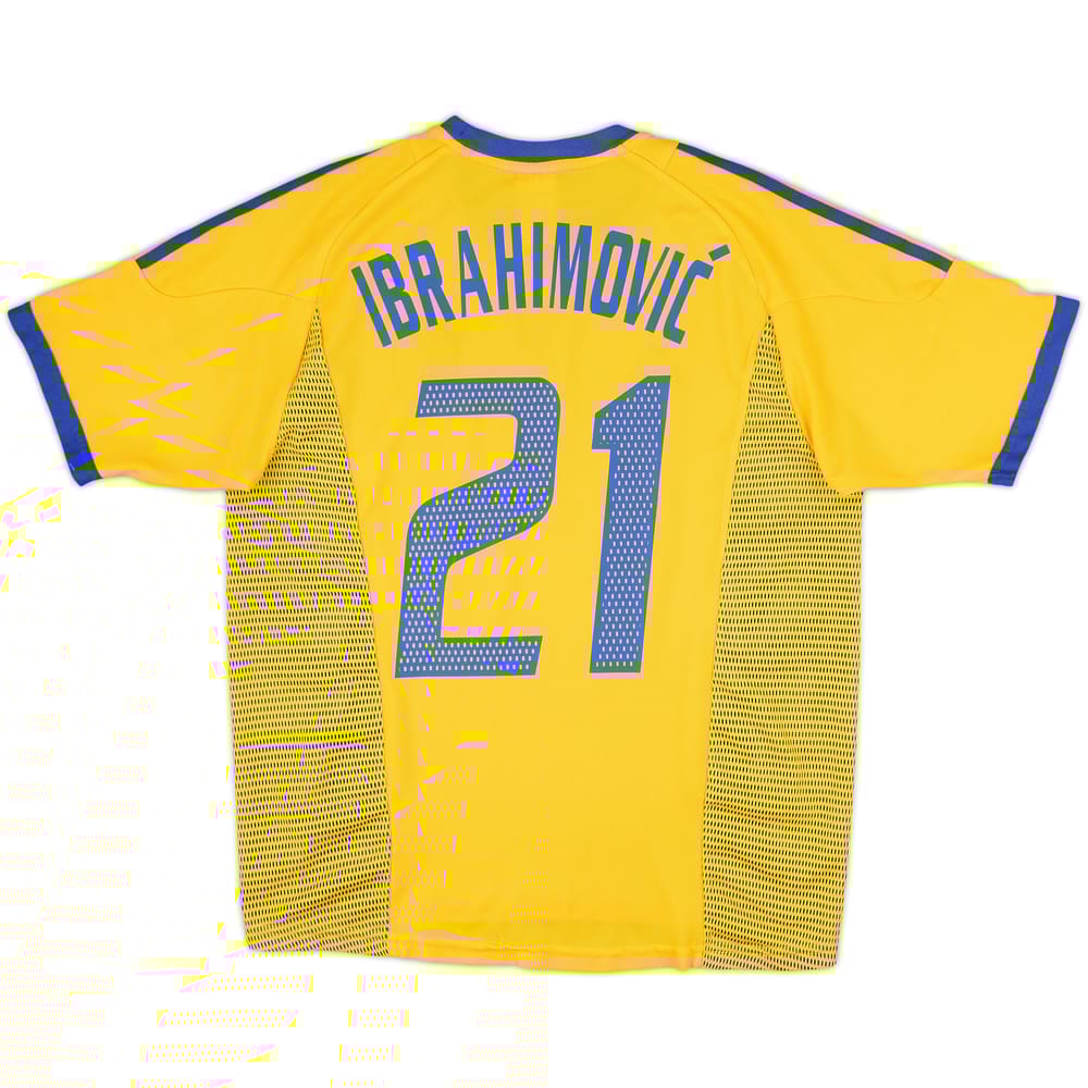 2002-03 Sweden Home Shirt Ibrahimovic #21 - 6/10 - (M)