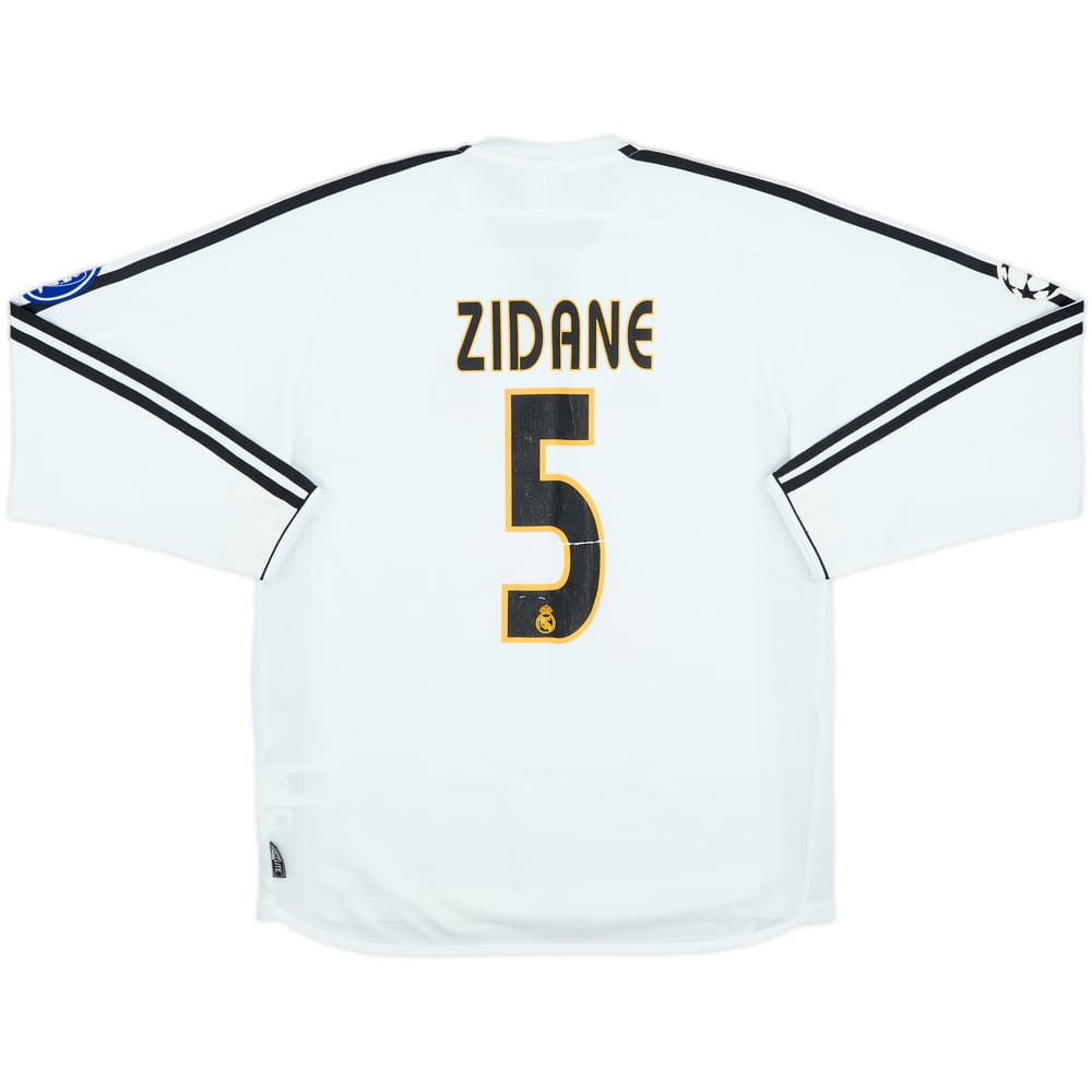2003-04 Real Madrid Home L/S Shirt Zidane #5 - 6/10 - (S)