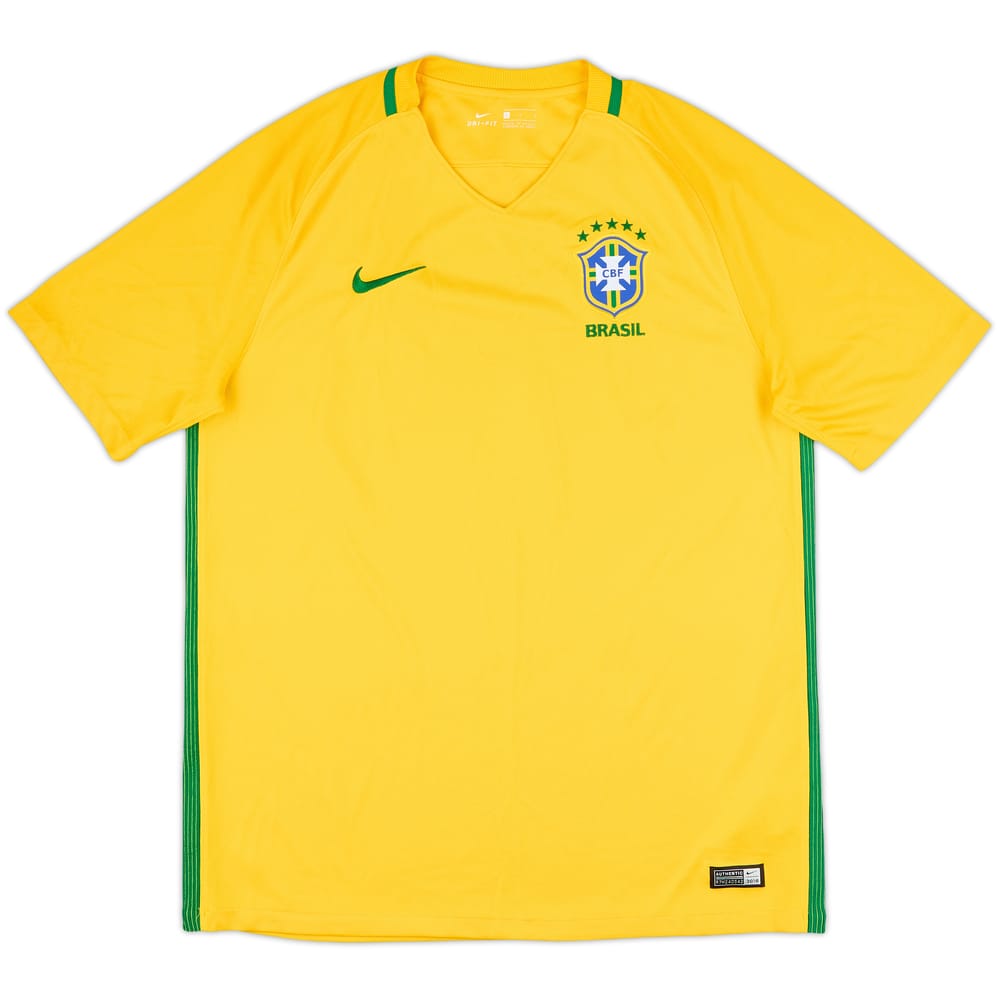 2016-17 Brazil Home Shirt - 10/10 - (L)