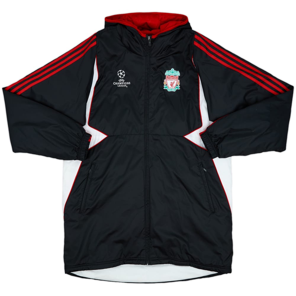 2007-08 Liverpool adidas Hooded Padded Bench Coat - 10/10 - (L)