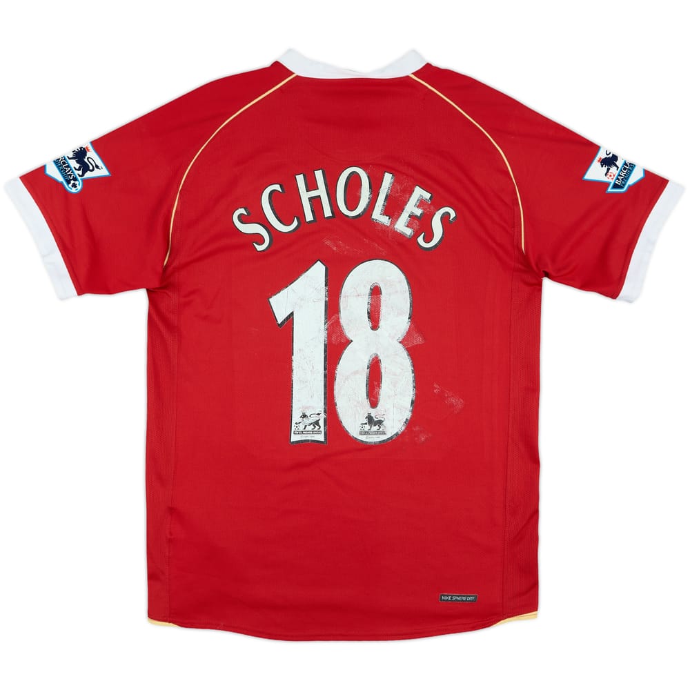 2006-07 Manchester United Home Shirt Scholes #18 - 5/10 - (S)