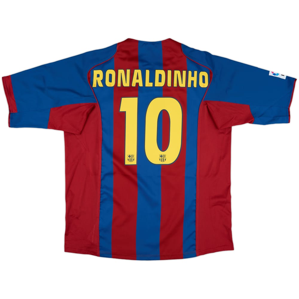2004-05 Barcelona Home Shirt Ronaldinho #10 - 10/10 - (XXL)