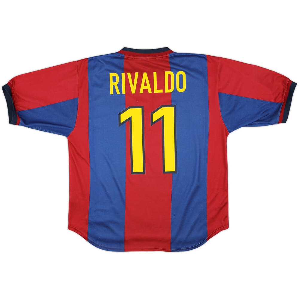 1998-00 Barcelona Home Shirt Rivaldo #11 - 8/10 - (L)