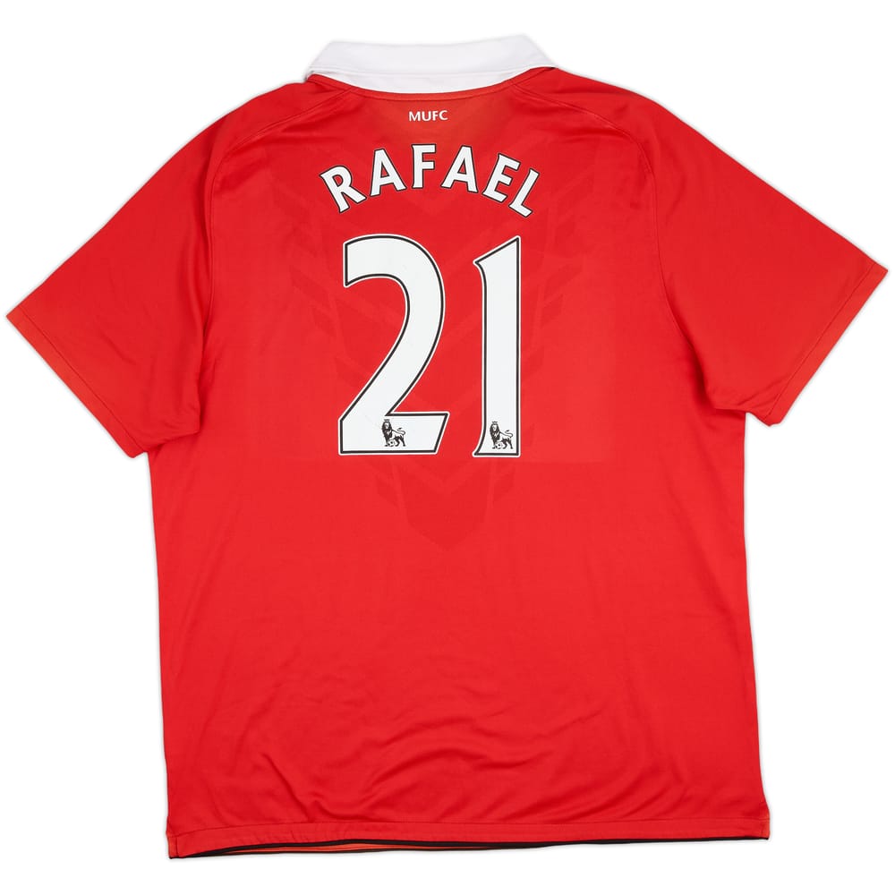 2010-11 Manchester United Home Shirt Rafael #21 - 6/10 - (XL)