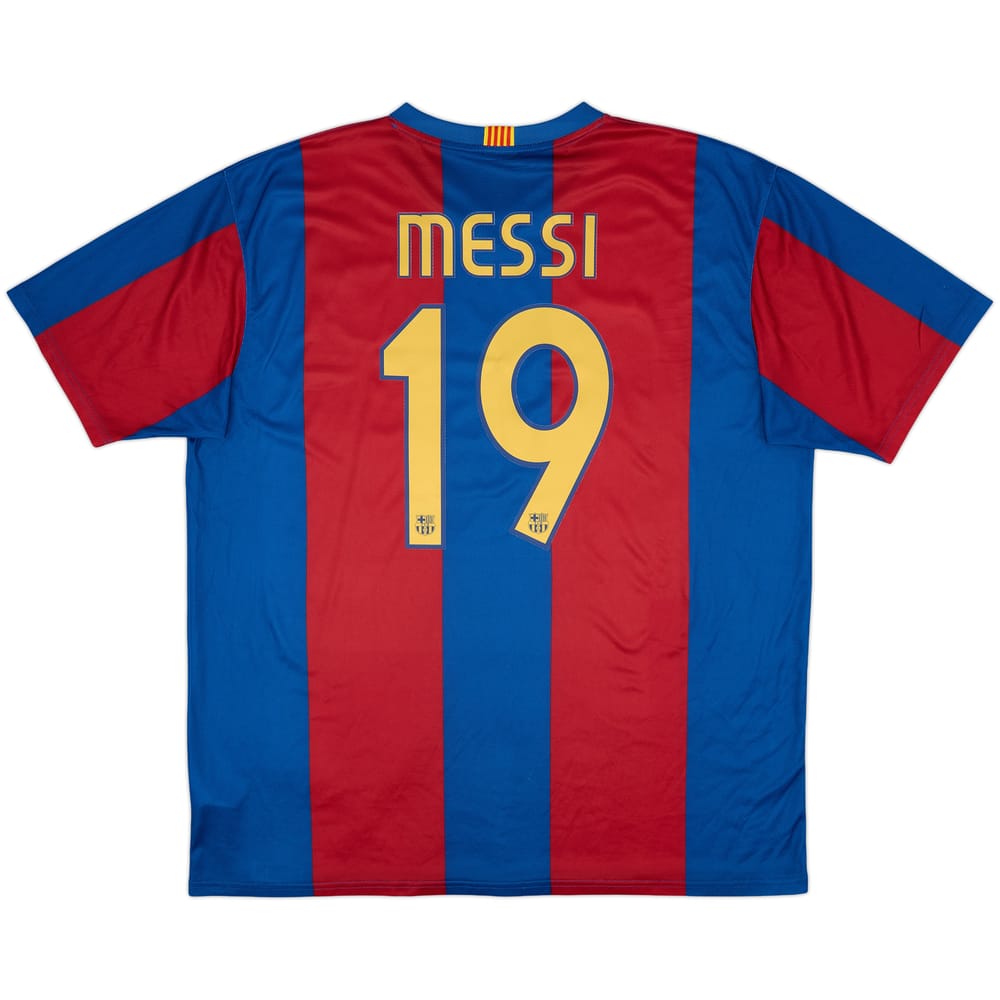 2007-08 Barcelona Basic Home Shirt Messi #19 - 8/10 - (XXL)