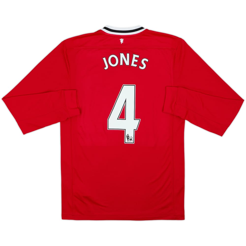 2011-12 Manchester United Home L/S Shirt Jones #4 - 8/10 - (M)