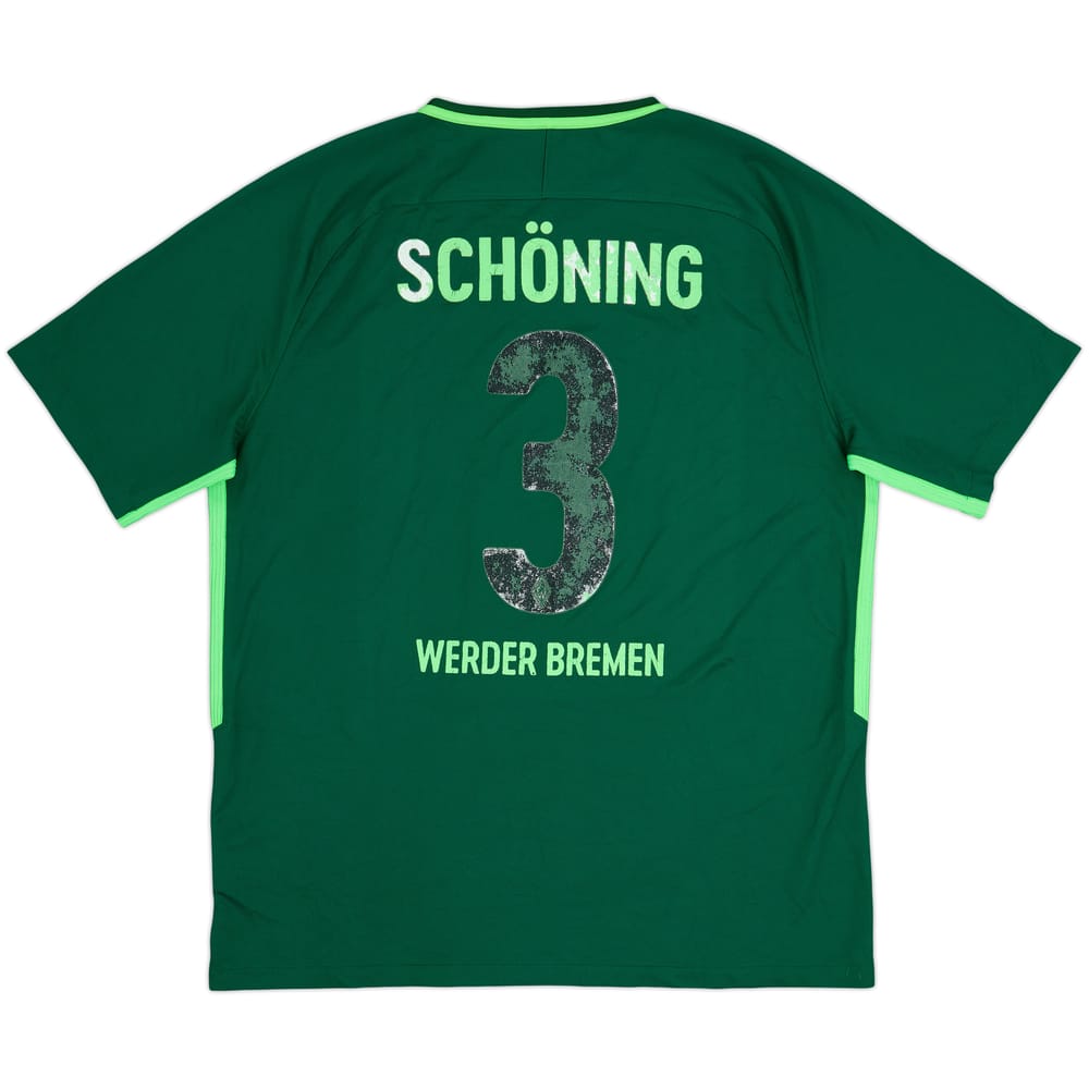 2017-18 Werder Bremen Home Shirt Schoning #3 - 4/10 - (XL)